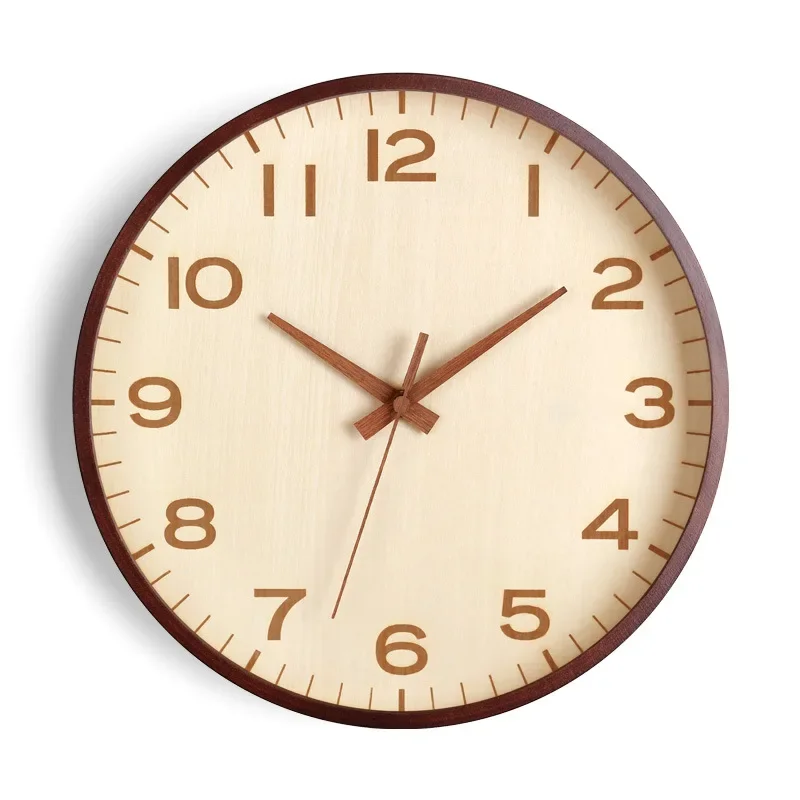 

wall clock living room home wall hanging solid wood modern simple clock medieval clock log bedroom decoration