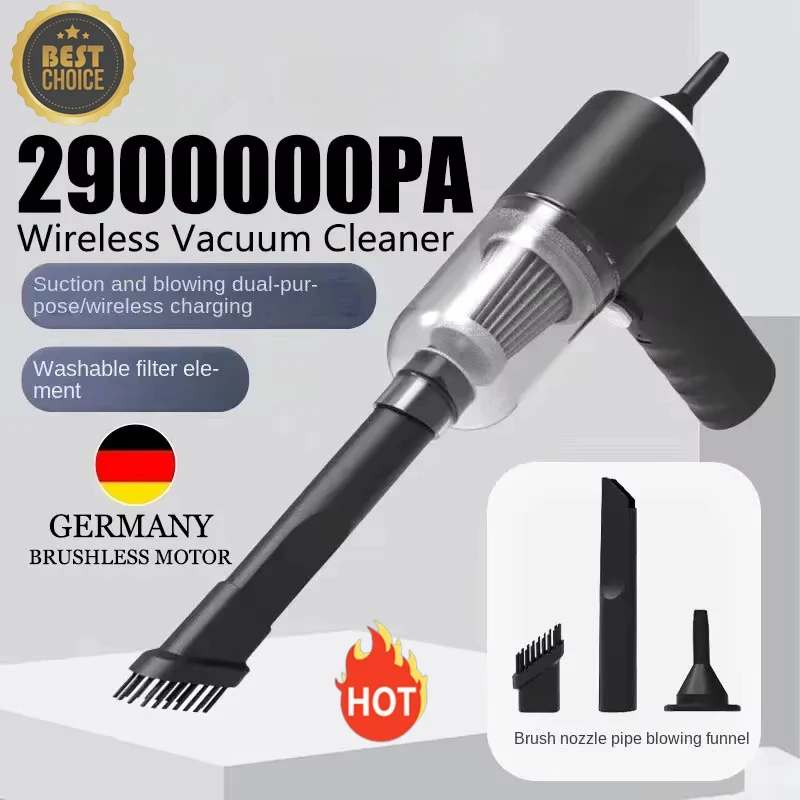 120w 2 in1 Wireless Vacuum Cleaner High Powerful Dual Use For Portable Large Suction Home Car Vacuum Cleaner 2900000PA