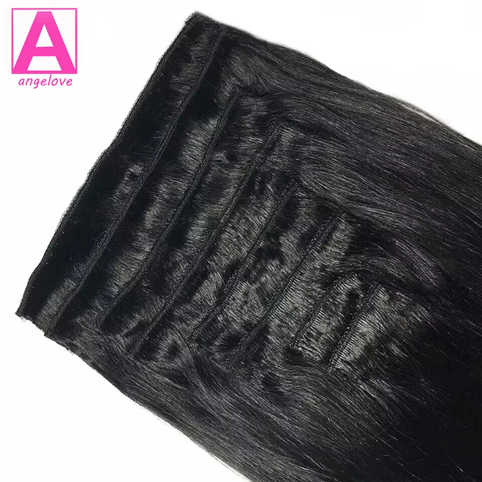 120G 8 Piezas/Set de Extensiones de Cabello con Clip, Cabello Humano Brasileño Remy Lacio de 10 a 26 Pulgadas, Color Negro Natural 4 y 613 para Mujeres 3