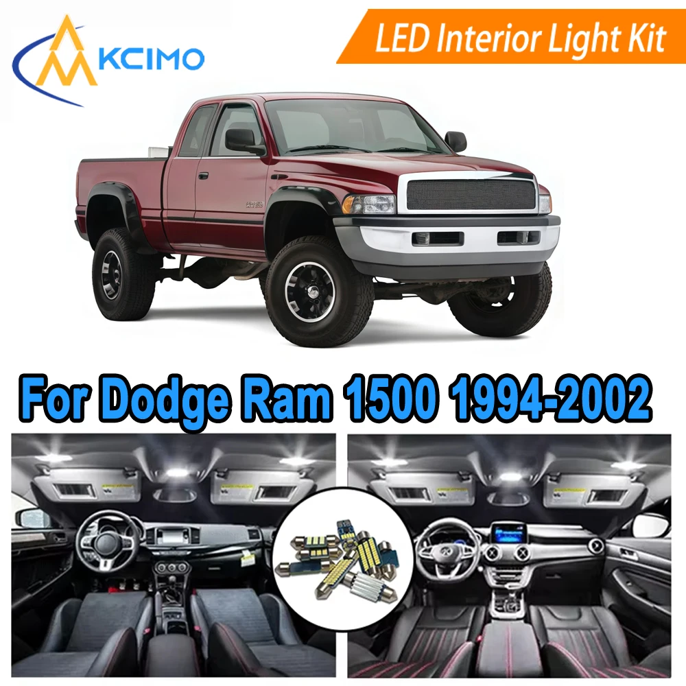 

LED Dome Light Map Lights For Dodge Ram 1500 2500 3500 (1994-2002) Replacement Kit Car Interior Lights LED Bulbs Bright 6000K