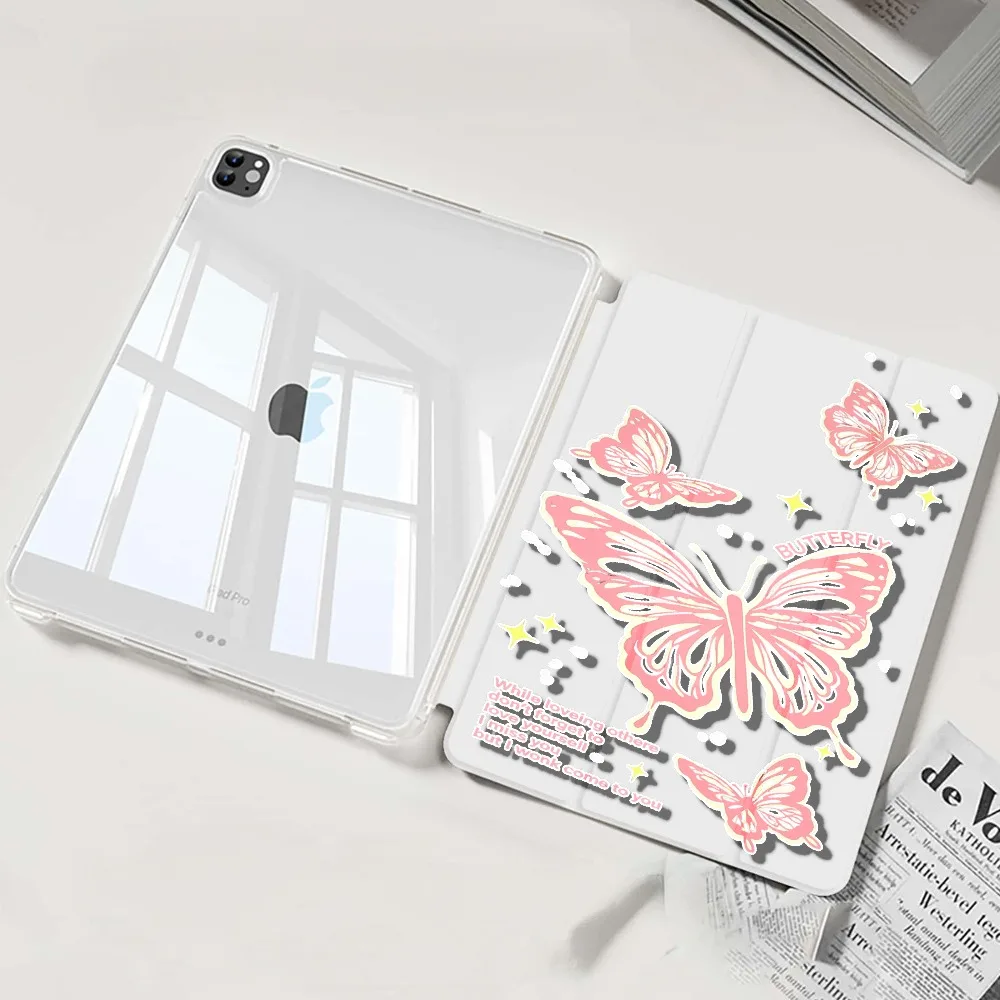 Cute Aesthetic Butterfly Pattern Smart Case For Ipad Air 5th 6th 12th 11th Ipad Pro 11 12.9 13 Air 11 M4 10th Gen 10.9 10.2 9th 8th 9.7 Mini 7 6 And Samsung