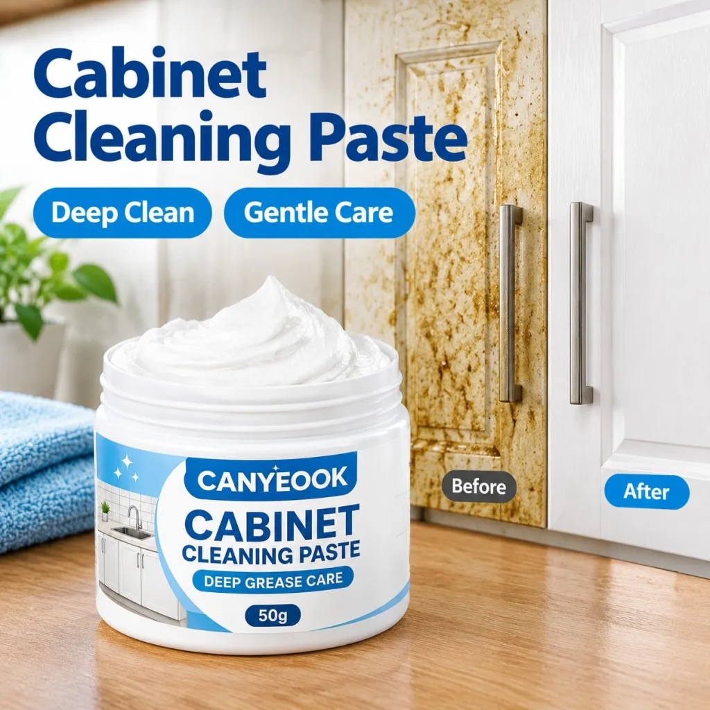 CANYEOOK Cabinet Cleaning Paste 50g Heavy Grease Remover for Kitchen Cabinet Wood Stove