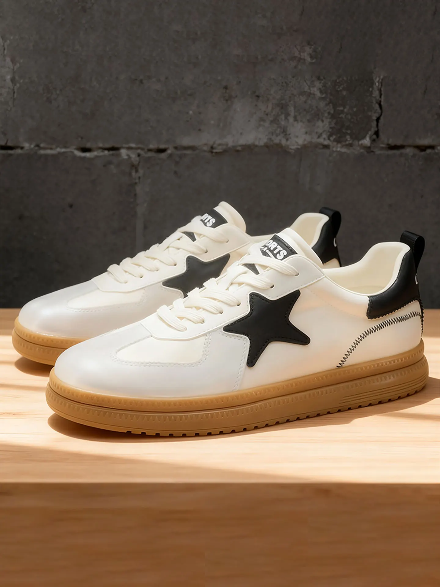 

Men's Casual oes Comfortable Soft Bot Wear-Resistant Cow Tendon Sole Deoxynucleotide Trainer Star Plimsoll Spring Autumn