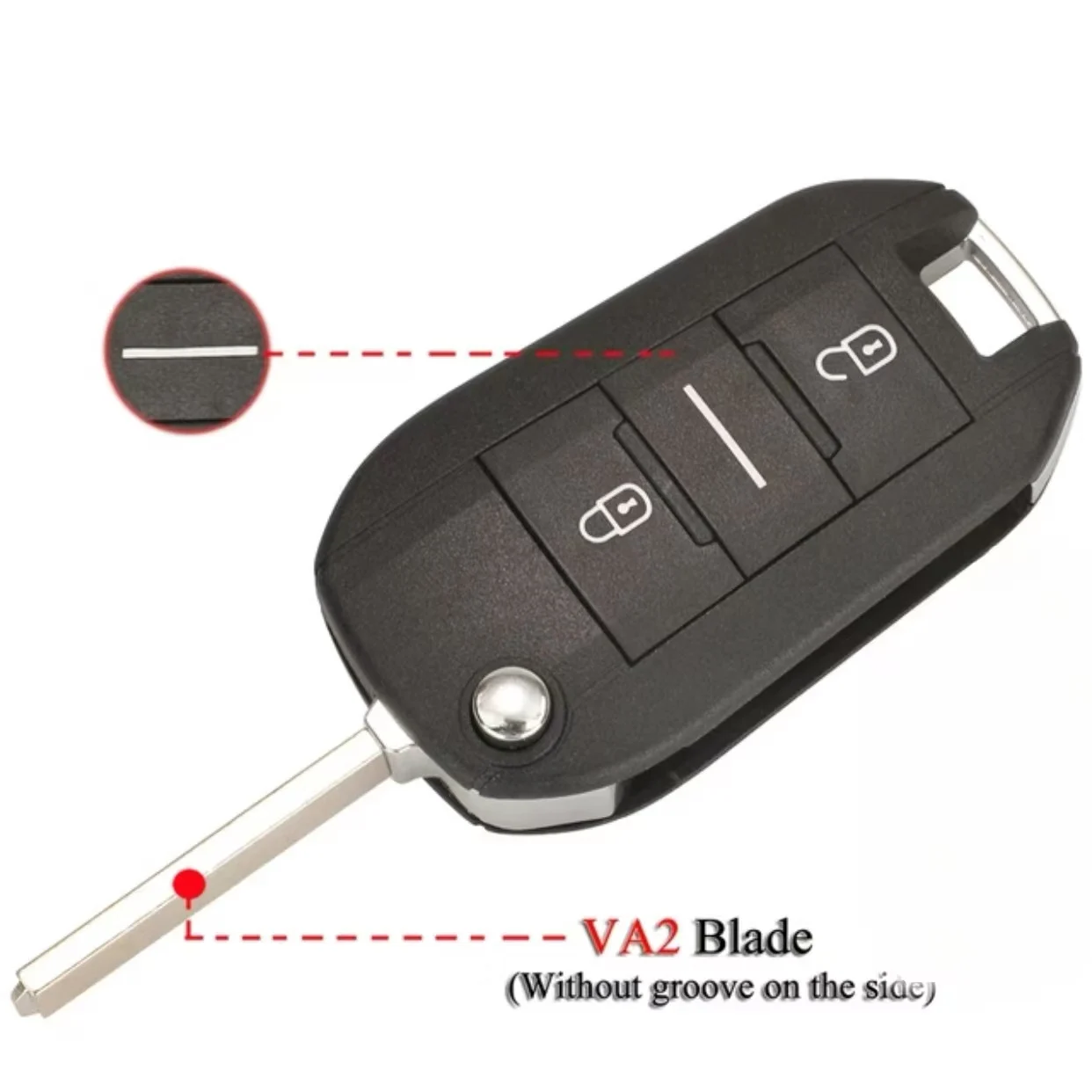 Jingxin 2/3BT HU83/VA2 Klinge Fernbedienungs-Klappschlüsselgehäuse für Peugeot 208 301 308 508 2008 3008 5008 für Citroen C3 C4 C4L – Detail 5
