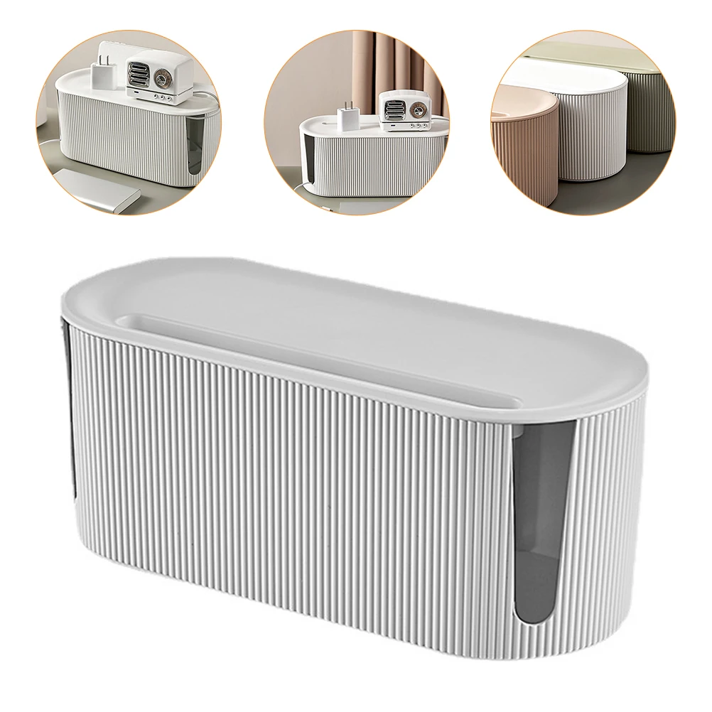 

Power Strip Storage Box Cable Organizer Organiser Wire Management Cord White Appliance for Charging Cords