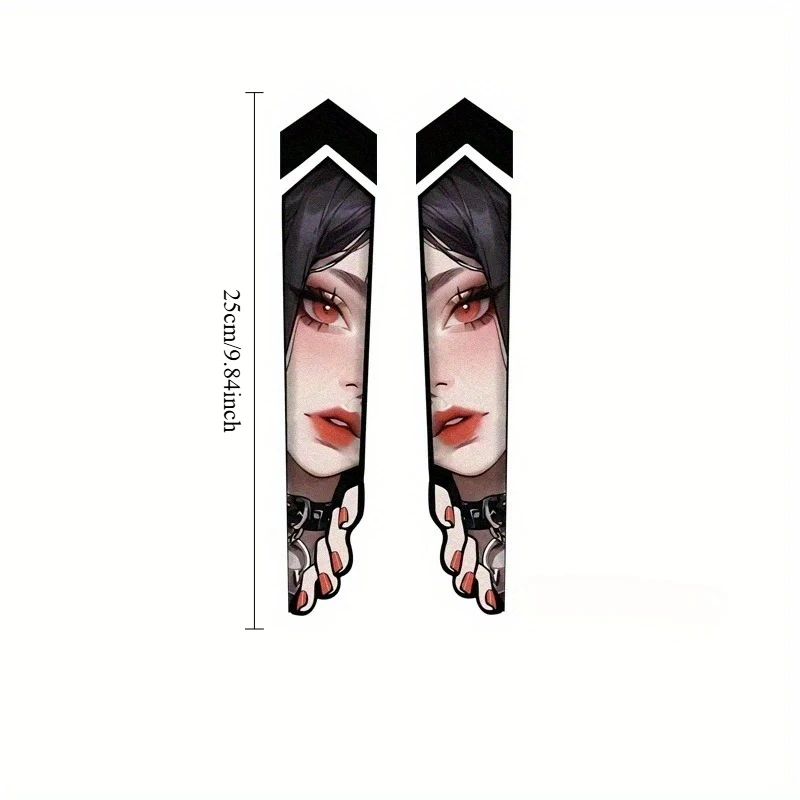 1 Pair Anime EVA Style JDM Girl Decal Waterproof Die-cut Vinyl Sticker for Motorcycle Helmet Car Fork