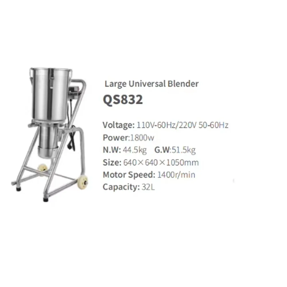 32L Commercial Electric Food Crusher Ginger Garlic Chili Beater Pork Fish Vegetable Fruit Grinding Pulper Machine(customized)