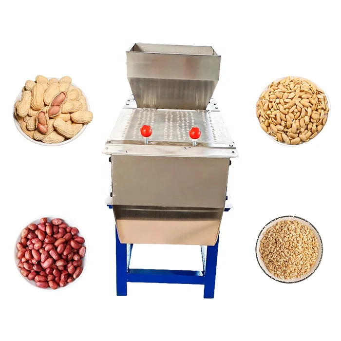 Gran oferta, peladora pequeña de maní y almendras tostadas, Motor pequeño eliminador de piel de maní, equipo pelador de maní de alta eficiencia