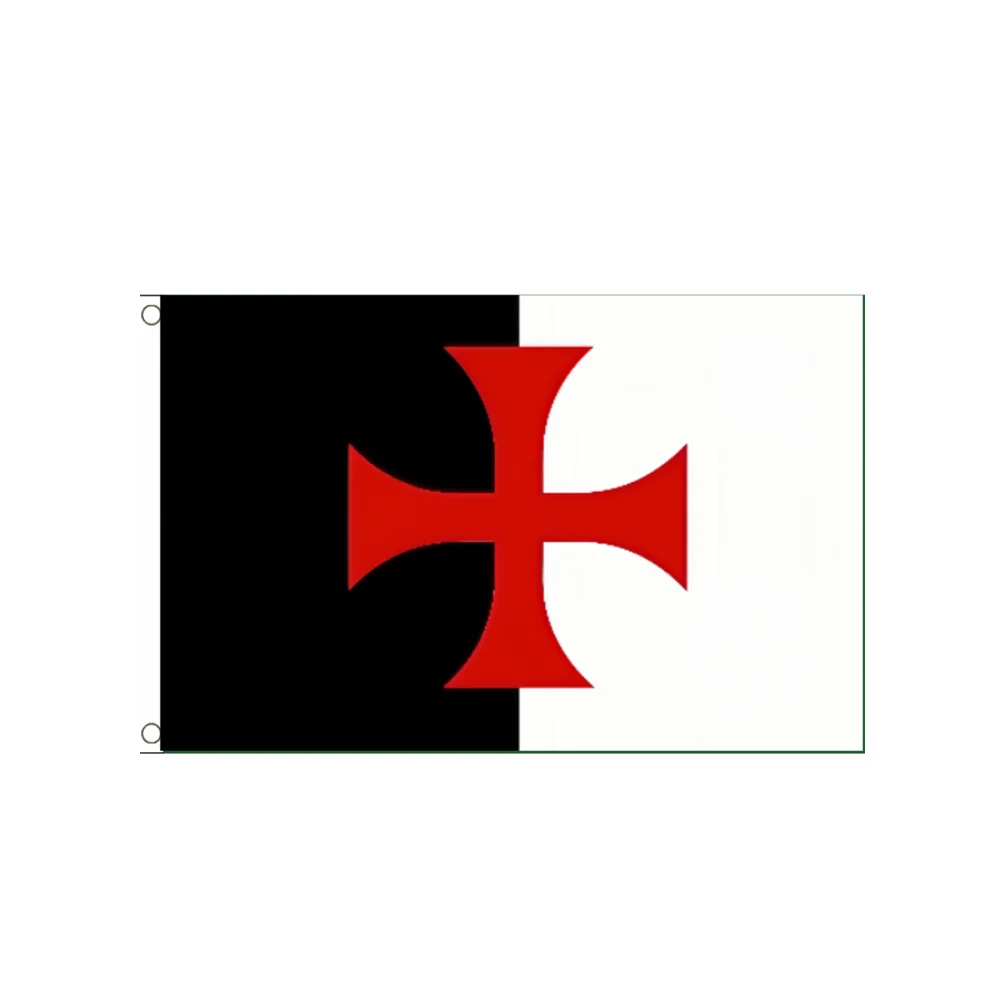 Knights Templar Flag Crusader Cross Banner 2x3FT 3x5FT Outdoor Indoor Polyester with Brass Grommets for Garden Home Decor