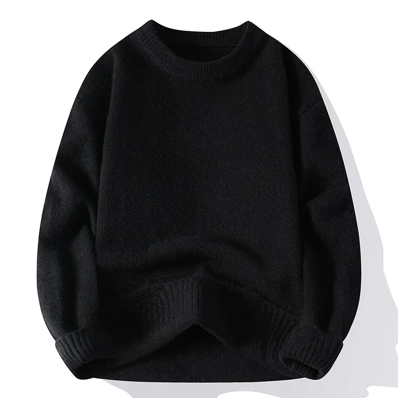 High End Luxury Wool Sweater 2024 Autumn New Fashion Knit Hole Ripped Pullover Mens Sweaters Korean Winter Soft Warm Jumper Male