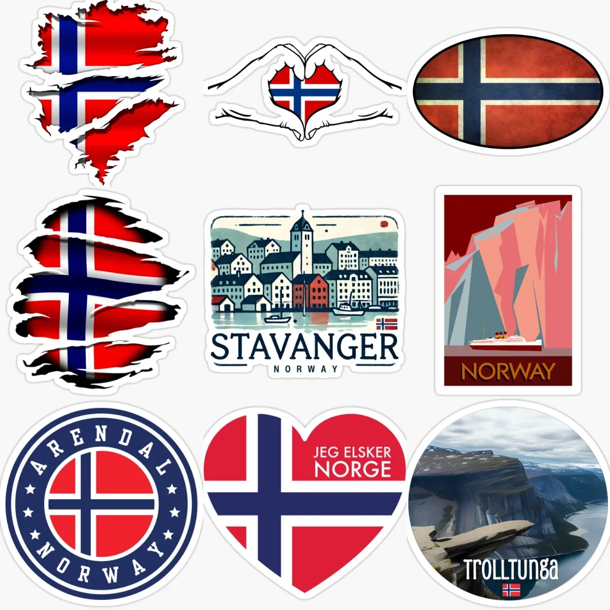 

Norway Flag Map Creative Personalized Car Stickers for Car Van Bicycle Helmet Window Wall Decoration Accessorie