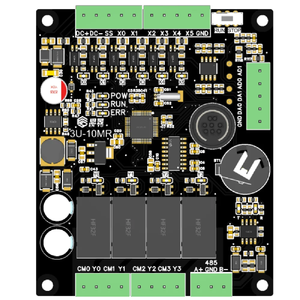 Imagem -02 - com Cabo Redondo Rs232 Fx3u 10mr 14mr 20mr 1ad 1da Rs485 Rs232