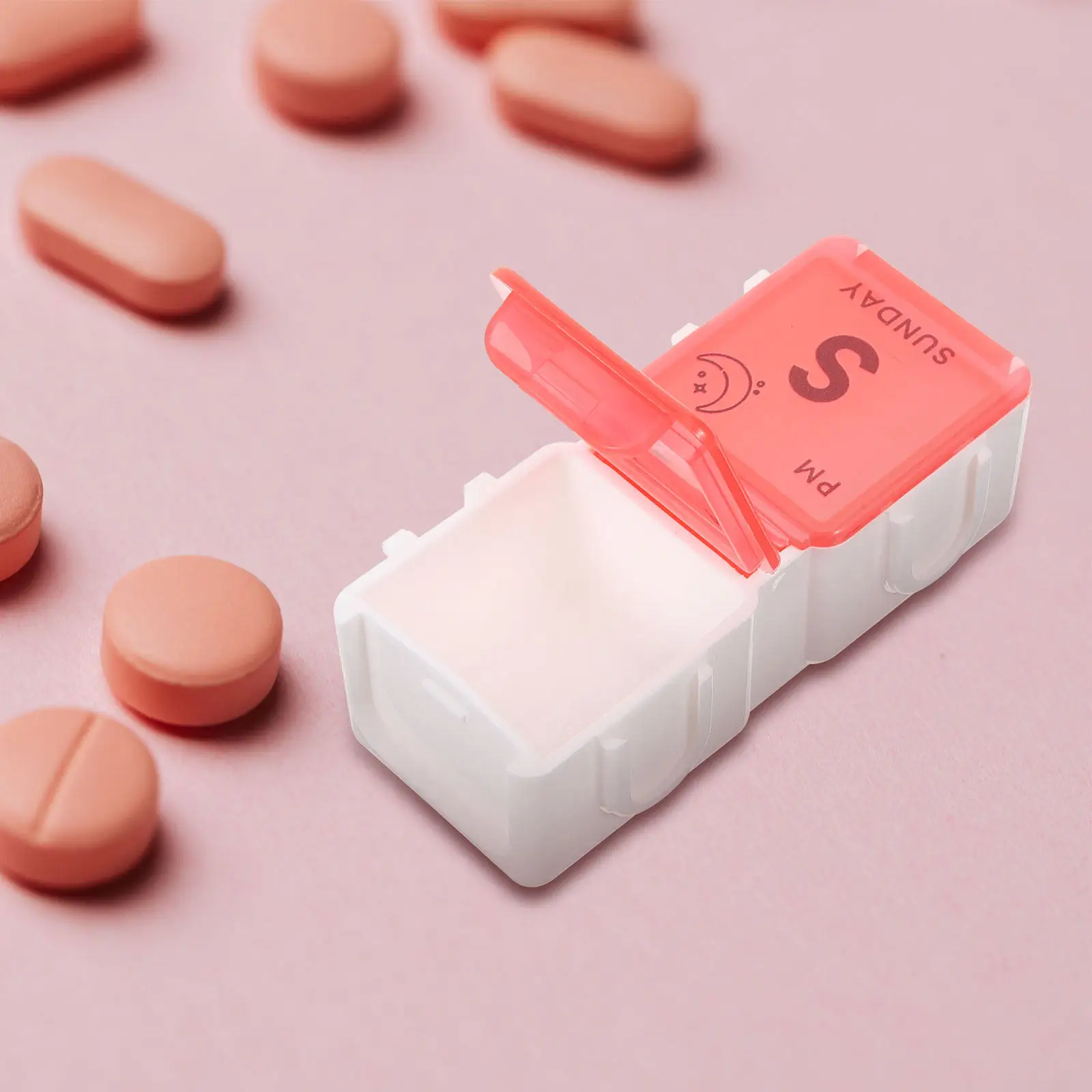 

Портативный органайзер для лекарств: еженедельный контейнер для таблеток с герметичной крышкой для ежедневного использования, дорожный дозатор для витаминов, многоразовый пластиковый.