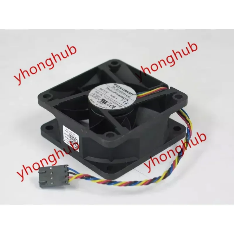 FOXCONN PVA060G12L P00-AB DC 12V 0.20A 60x60x25mm Server Cooling Fan