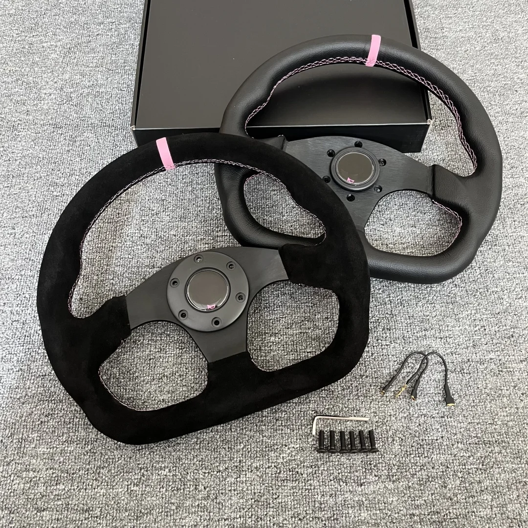 volant-de-course-en-daim-cuir-rose-forme-d-13-pouces-320-mm-pour-voiture