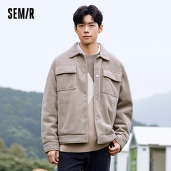 Semir Coat Men Winter Chenille Flannel Sense Jacket Trendy Textured Small Loose Simple Versatile Workwear Top