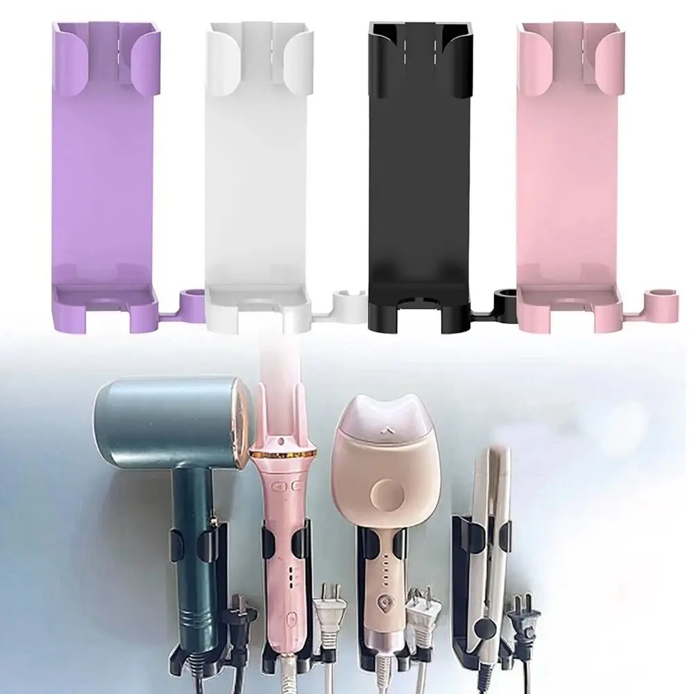 

Plastic Hair Curler Straighteners Holder Black No Punching Curling Bracket Adjustable Wall Mounted Curling Curler Storage Stand