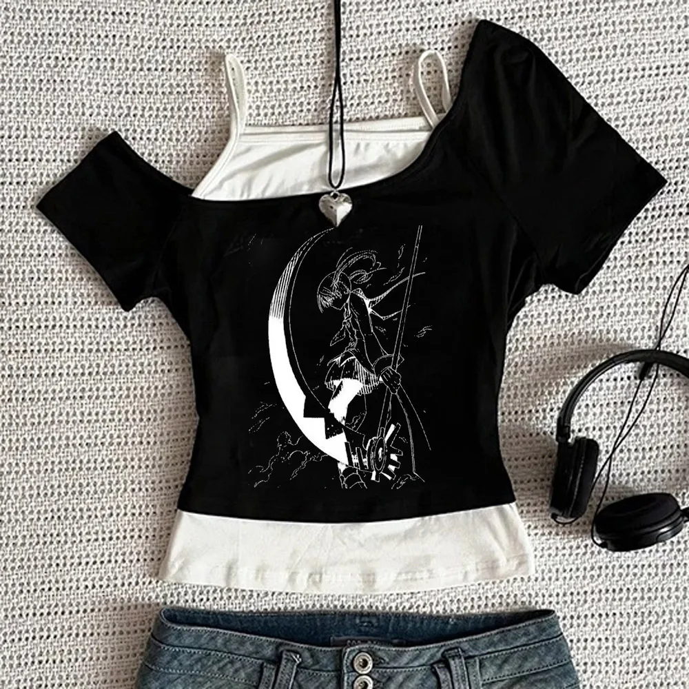 Soul Eater crop top female dollette harajuku japan japanese clearance sales shirt party cheap cute dollette graphic