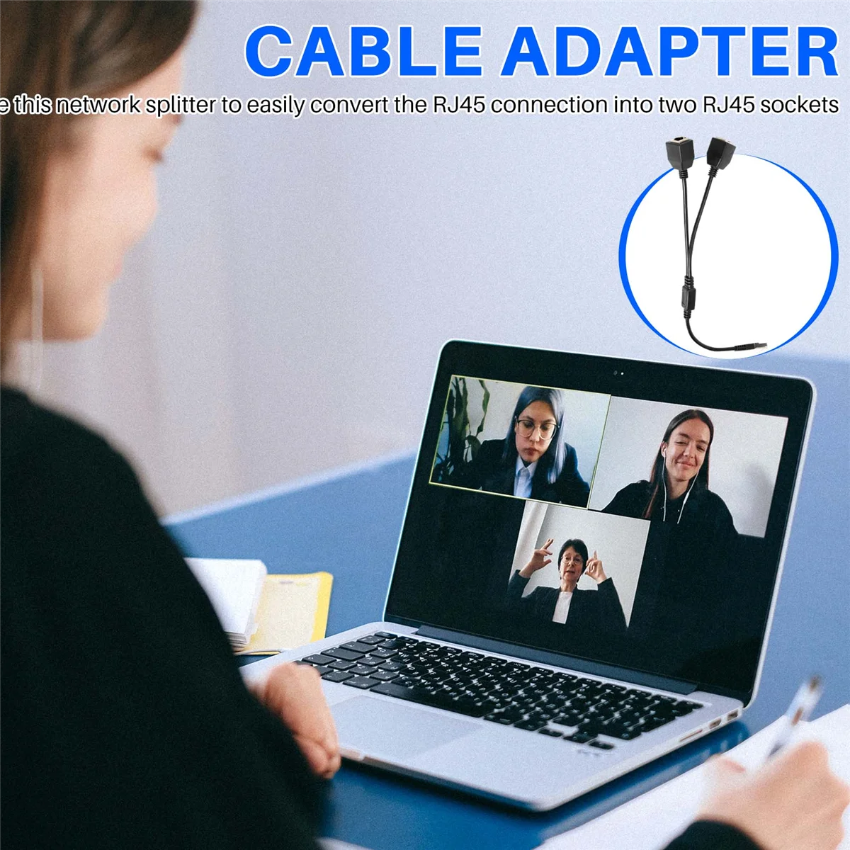 Cable divisor Ethernet RJ45 de 1 macho a 2 hembra para adaptador de Cable de extensión de red Ethernet Super Cat5, Cat6, Cat7 LAN