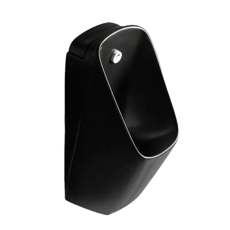 Bathroom men's bathroom ceramic matte black automatic sensor flushing wall-mounted urinal