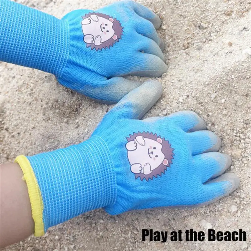 Guantes de trabajo de jardín impermeables para niños, manoplas de seguridad antideslizantes, portátiles, suministros de jardinería