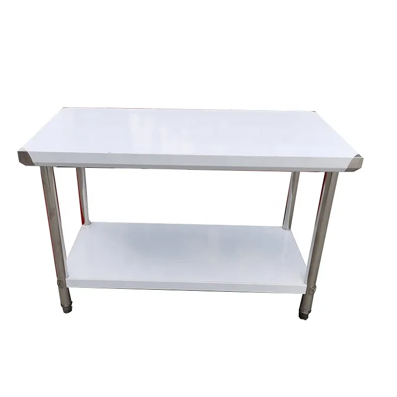 Stainless Steel Dining Table for Kitchen Easy to Clean Stable Structure Sturdy Construction Non-Slip Feet Durable Build