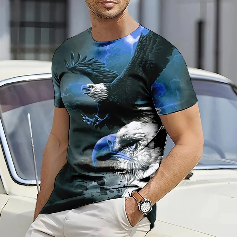 

3D American Eagle Tees Graphics Printing T-Shirt Men Fashion Casual Tops Unisex Oversized O-Neck Short Sleeve T Shirts Clothing