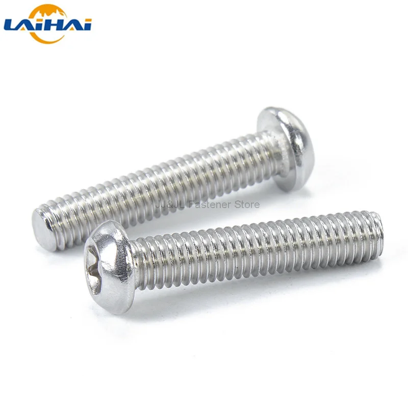 10/50pcs M2.5 M3 M4 M5 M6 M8 A2-70 304 stainless steel Six Lobe Torx Button Round Head with Pin Tamper Proof Security Screw Bolt