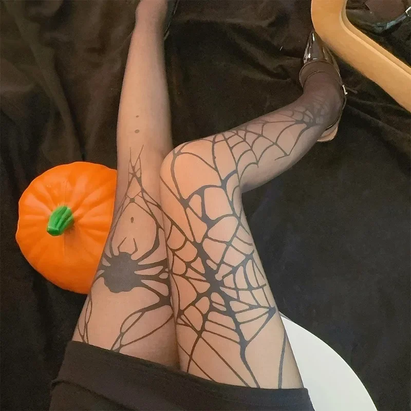 Cool Erosion Spider Stocking Dark Party Black Gothic Punk Style Black Silk Limited Edition Spider Witch Pantyhose Halloween