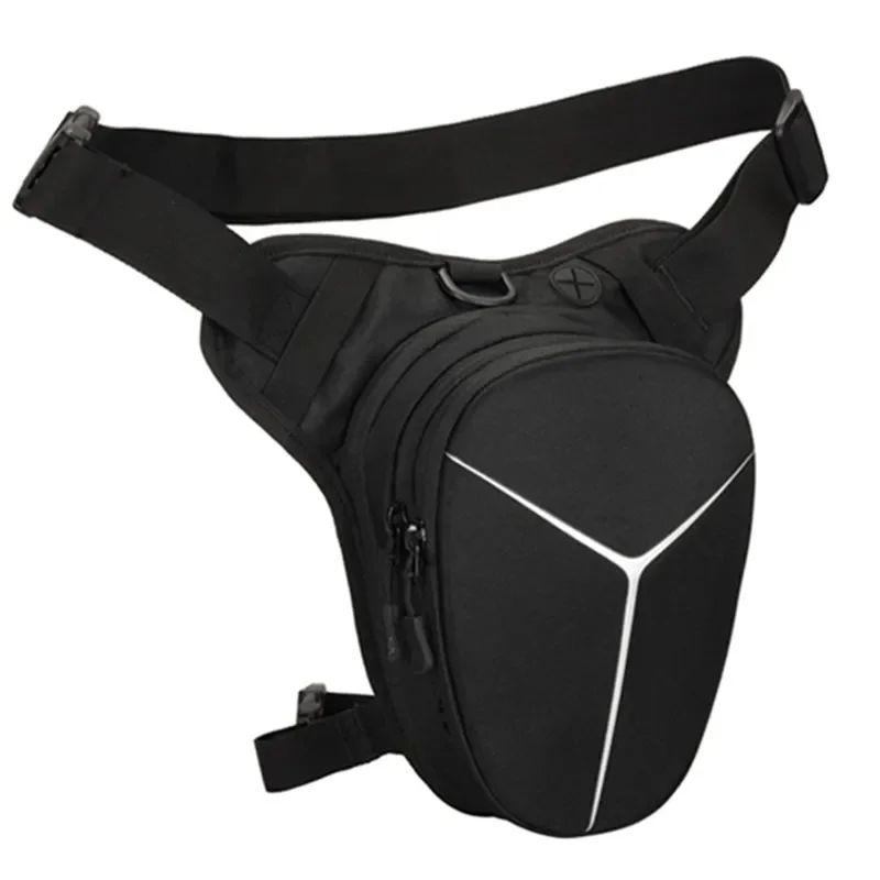 Imagem -02 - Mochila de Cintura Masculina Reflexiva Hard Shell Nylon Perna Belt Bolsa Motociclista Tático Militar Corpo Cruz Hip Bum Bolsas de Coxa