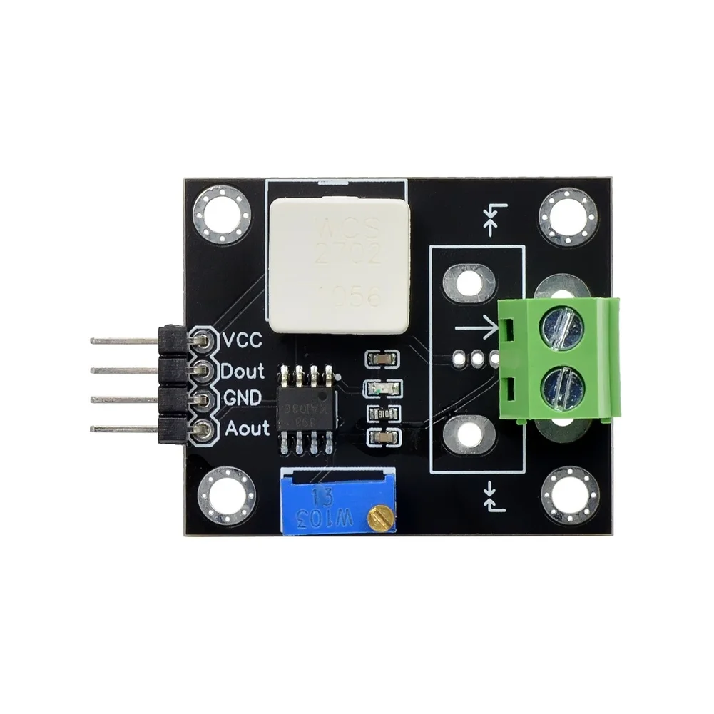 WCS2702 Current Sensor Module with Precise 2A Overcurrent Adjustment and Dual Signal Output for Microcontroller Use