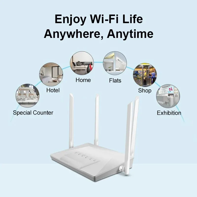 DBIT Wifi Router Modem 4G WiFi SIM Card Lte Router 4*5dBi High Speed Antenna Stable Signal Support 30 Devices Share Traffic