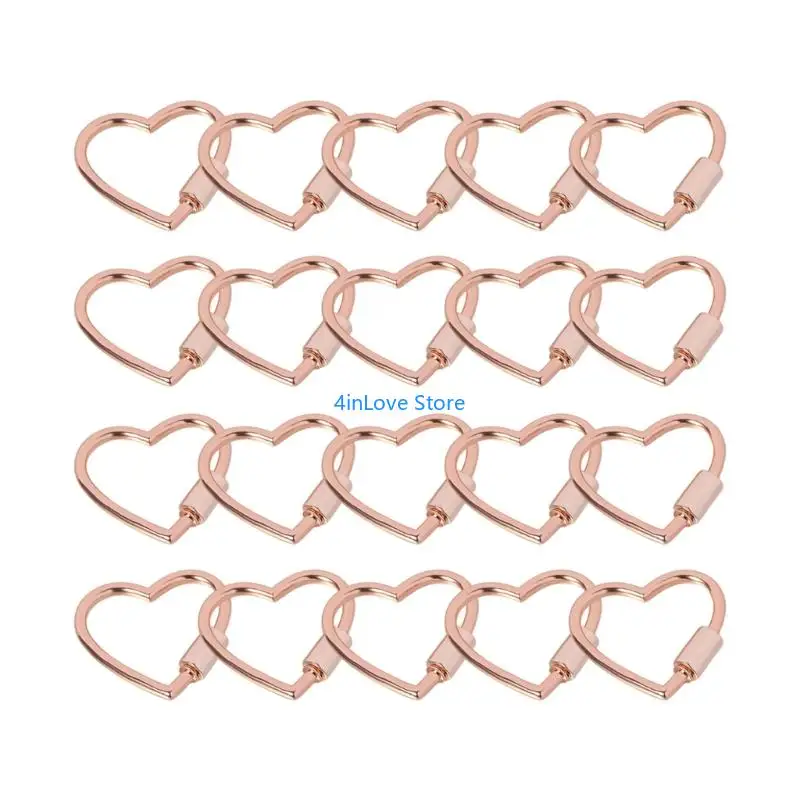 T4MD Heart Design Screw Lock Buckle Handbag Strap Clip Dog Chain Buckle For Bag Chains Rings And DIY Decoration Supplies