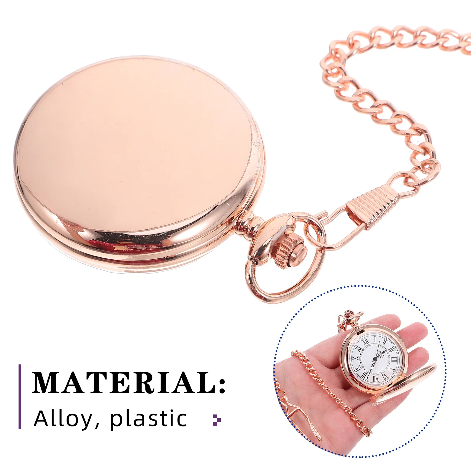 Vintage Quarz Taschenuhr Römische Ziffern Glatte Legierung Gehäuse Retro Männer Steampunk Kette Geschenk Taschenuhr Kette Uhren für Männer