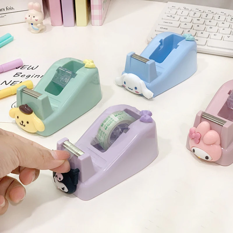 Sanrio Hello Kitty Cinnamoroll Cartoon Anime Mini Tape Cutter Cute Cartoon Students Handmade Tools Non-slip Tape Dispenser