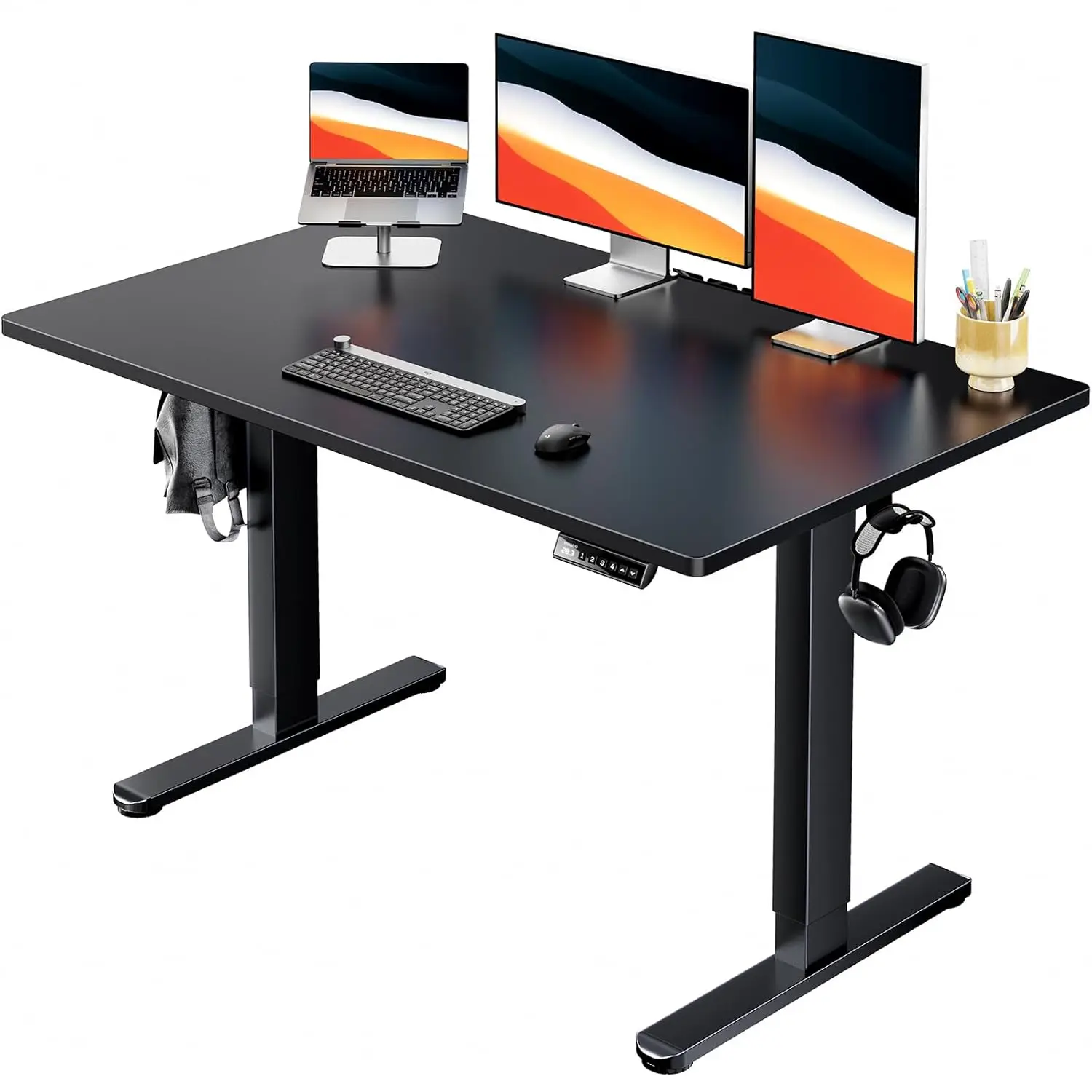 

Electric Standing Desk, 48" x 30" Whole Piece Desktop, Adjustable Height Computer Desk, 4 Height Memory Settings, Sit Stand Up D