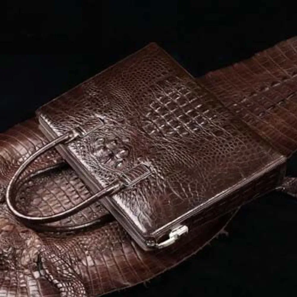 Picture 5: madun crocodile bag  business  men briefcase  combination lock  male handbag