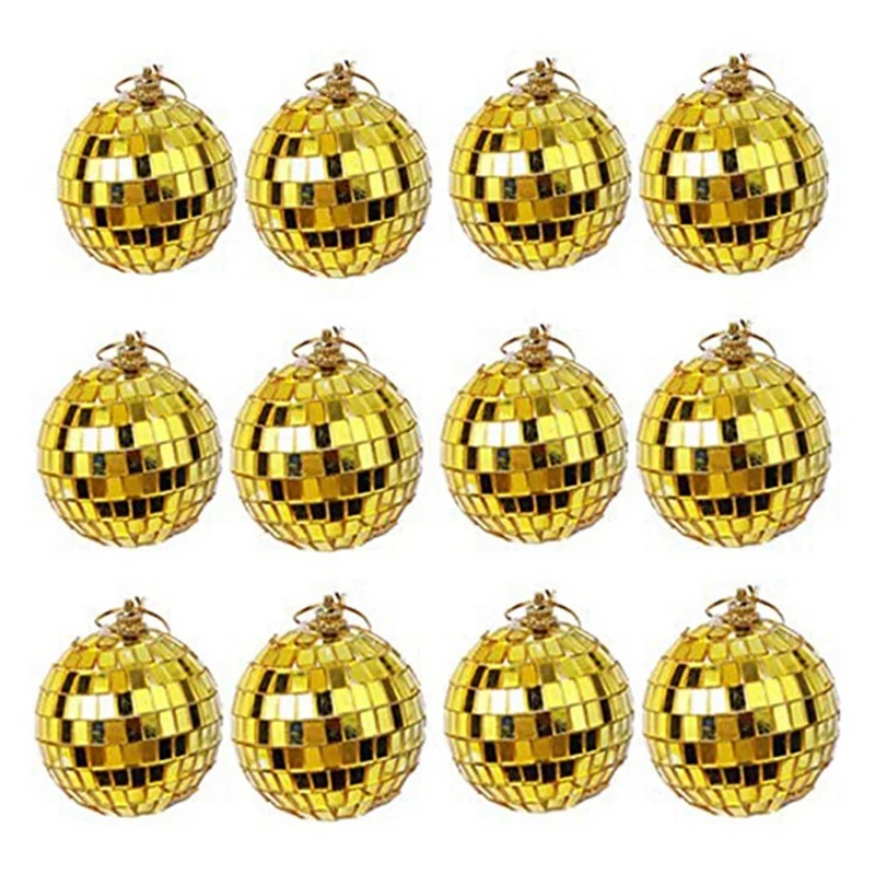 

72-Piece Mirror Disco Ball Decoration, Party Or DJ Lighting Effects, Home Decoration, Stage Props (2 Inches, Gold)