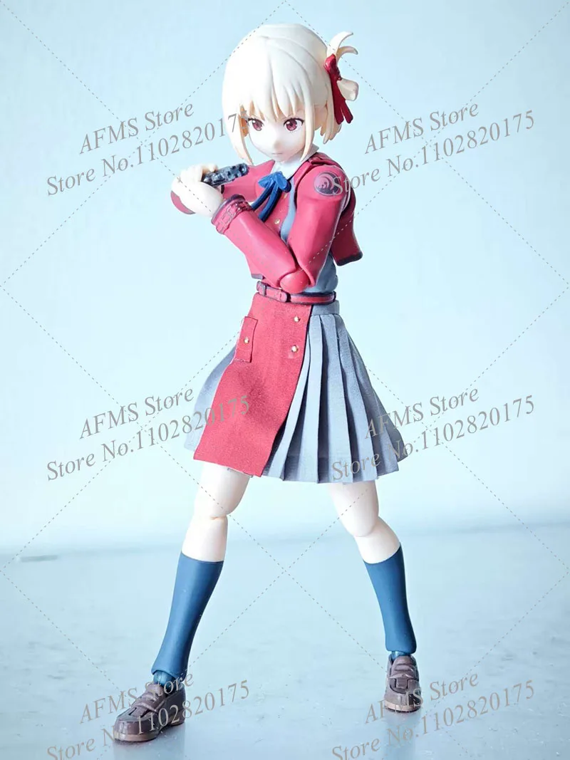 Figura coleccionable a escala 1/12, vestido de Inoue Takina Nishikigi Chisato, Falda plisada de Chica de Anime, figura de acción de soldado de 6" para mujer
