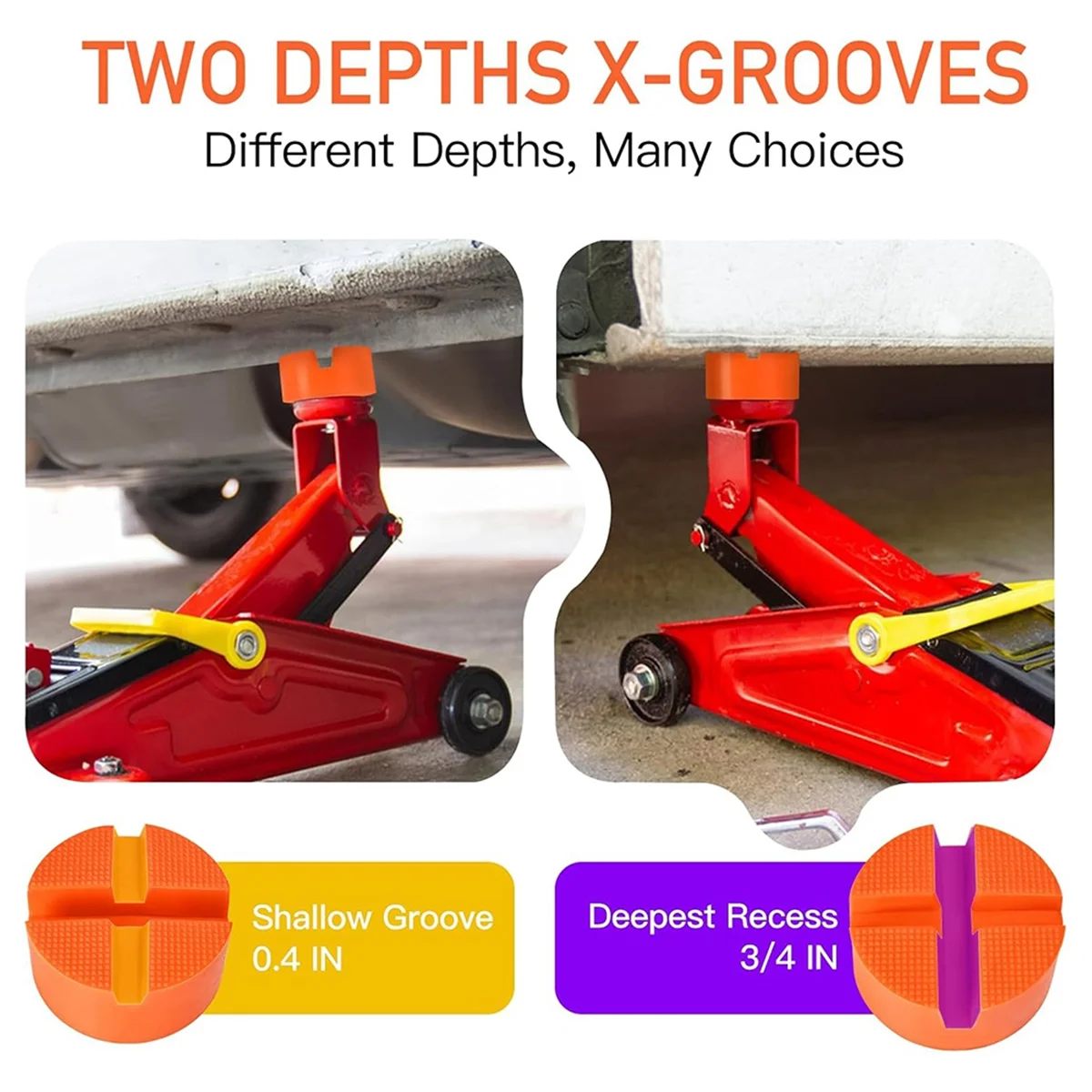 a83z-ユニバーサルラバーフロアジャックパッドアダプター、394-x-394-x-19インチ、様々な車種に対応するフレームレールプロテクター