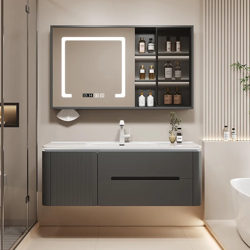 Perfume Toilet Bathroom Cabinet Storage Organizer Mirror Partitions Space Saver Luxury Cupboard Modern Gabinete Home Furniture