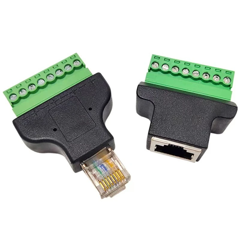 1 Uds. Adaptador de Terminal de tornillo RJ45 de alta calidad RJ45 hembra a conector de 8 pines divisor RJ45 para CCTV DVR accesorios CCTV