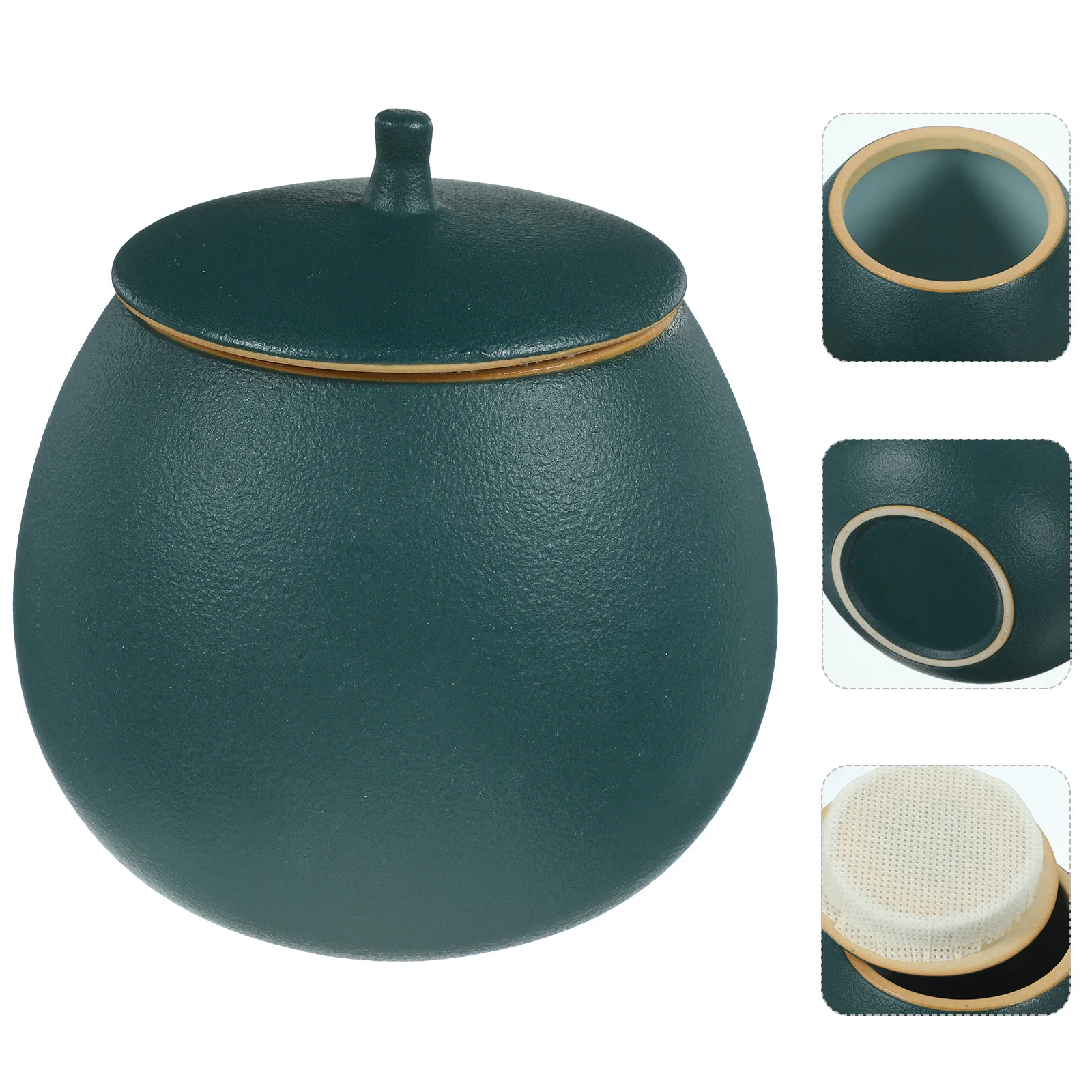 

Elegant Ceramic Food Storage Jar Airtight Lid Multi-Functional Organizer for Kitchen Desktop Decorative Containers with Rustic