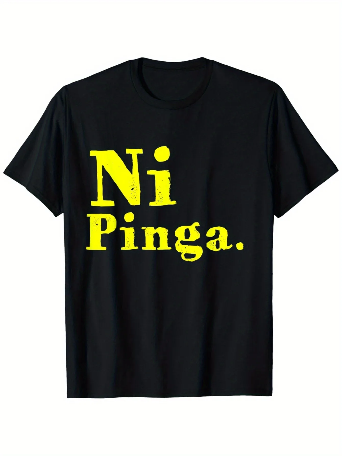 

Ni Pinga Cuban Винтажная ретро футболка из 100% хлопка с Ni ~ Pinga ~ испанский слоган с принтом, черная, желтая повседневная футболка с короткими рукавами