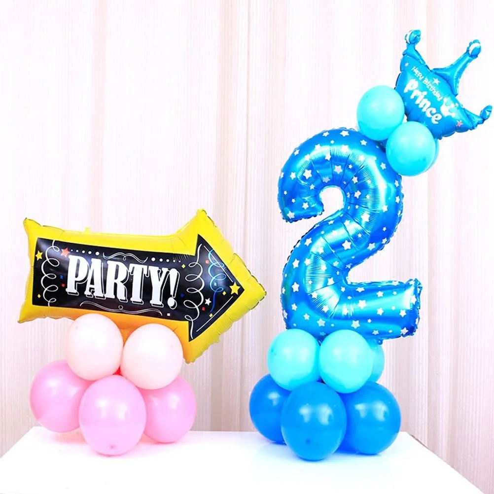 

32inch Number 2 Foil Balloon Set DIY Road Cited Baby Shower Kids Birthday Party Celebration Decoration Blue Simple Design Warm