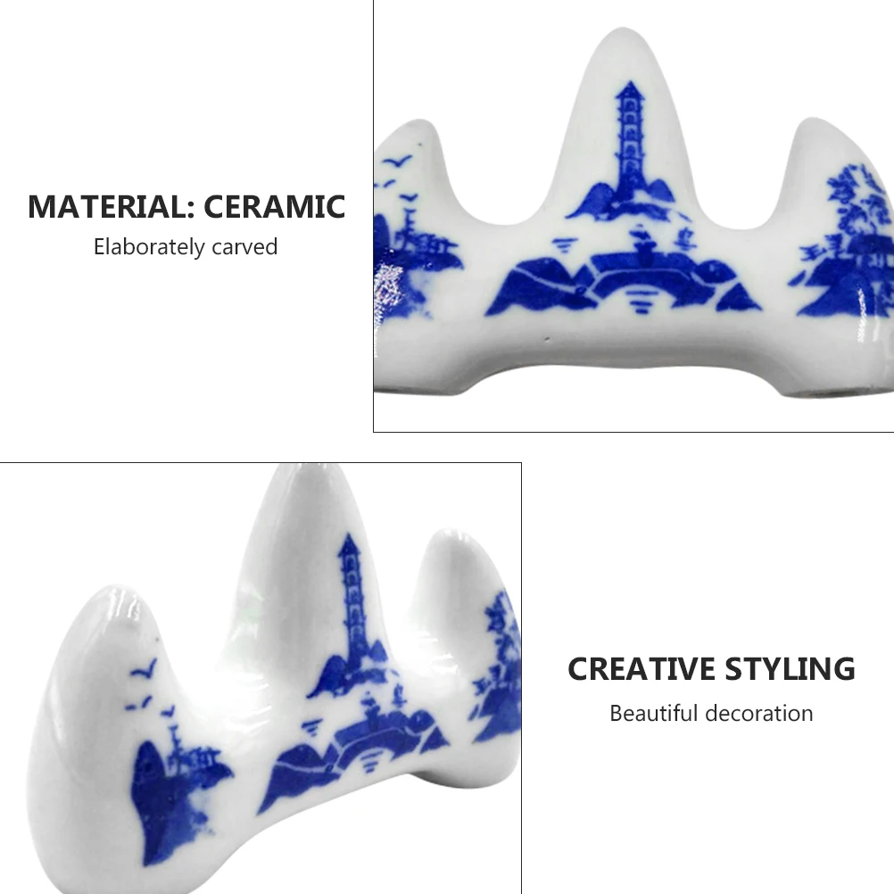 12Pcs Calligraphy Brush Holder Ceramic Pen Rest for Ink Drawing Pens Elegant Simple Design Writing Brush Support Rack