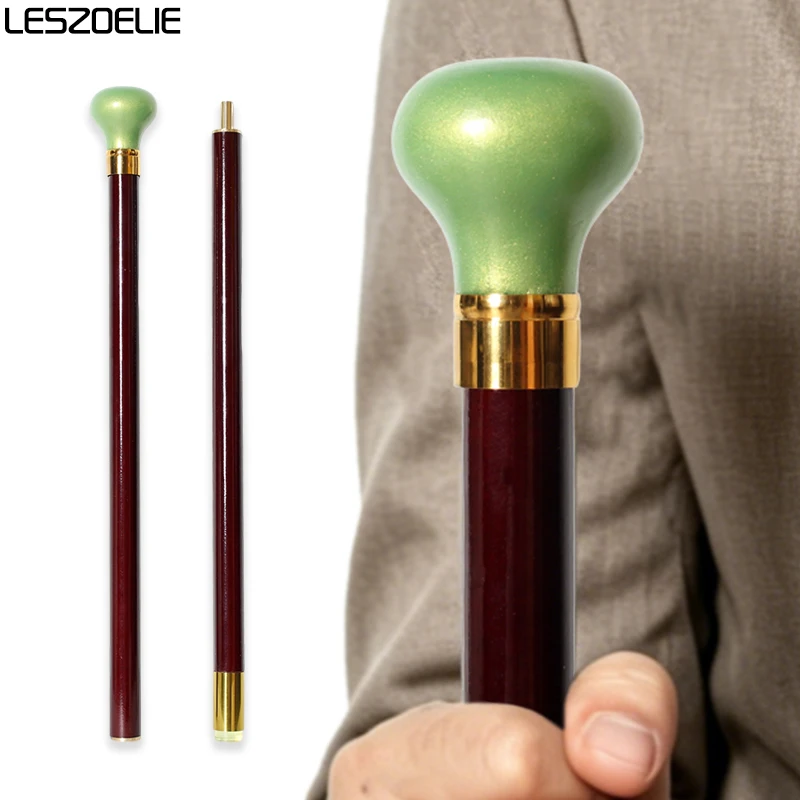 Pearl Mint Green Resin Handle Walking Cane Elegant Detachable Burgundy Red Beech Wood Walking Stick for Men And Women