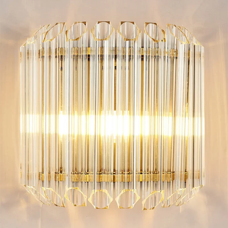 Imagem -04 - Nordic Crystal Wall Lamp Gold Sconce Lights Decoração Interior Led Wall Lights Fit para Foyer Cabeceira Quarto Sala de Estar Luz de Luxo