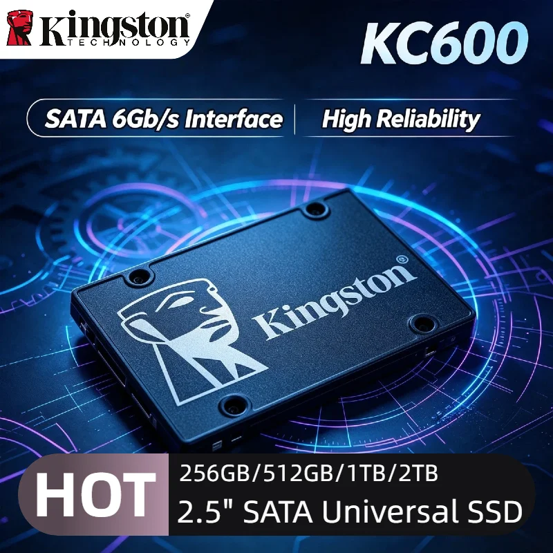 

Kingston KC600 SATA3 SSD 256GB 512GB 1TB 2TB 2.5 Inch Internal Solid State Drive for PC Laptop Pro Unit Max