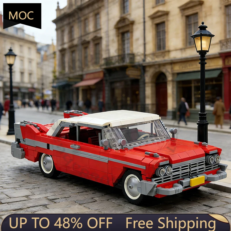 

Конструктор 1228 деталей: Спортивный автомобиль 1958 Plymouth Fury MOC, модульная сборка, креативный дизайн, DIY, подарок для мальчиков на праздник